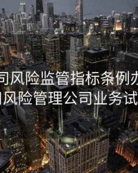 期货公司风险监管指标条例办法，期货公司风险管理公司业务试点指引