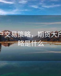 期货大户交易策略，期货大户交易策略是什么