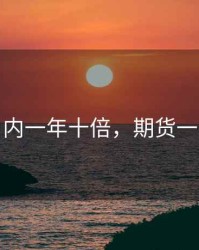 期货日内一年十倍，期货一年一倍