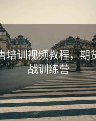 期货销售培训视频教程，期货培训实战训练营