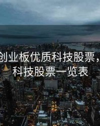 2020年创业板优质科技股票，创业板科技股票一览表