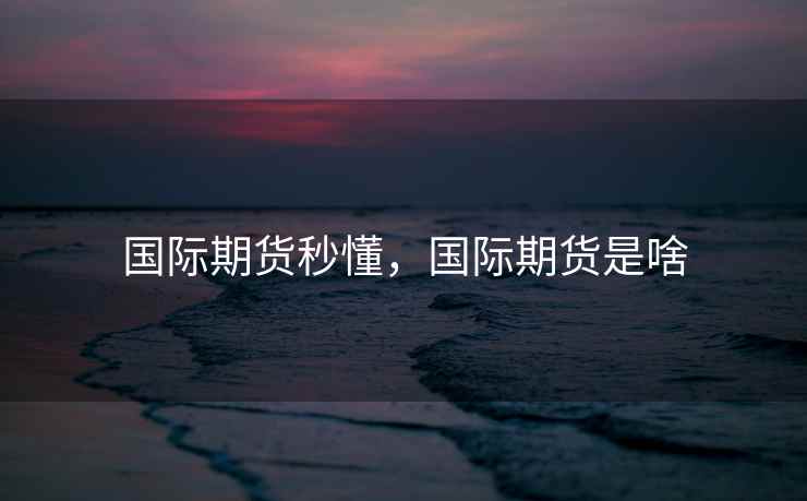 国际期货秒懂，国际期货是啥