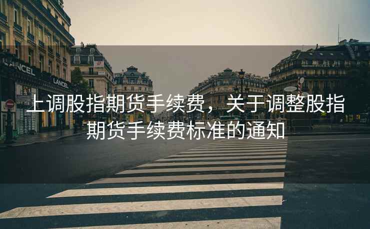 上调股指期货手续费，关于调整股指期货手续费标准的通知