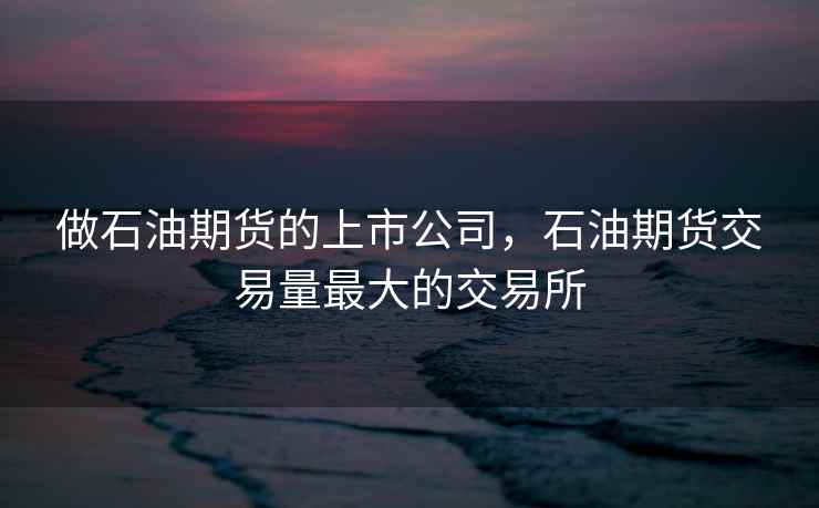 做石油期货的上市公司，石油期货交易量最大的交易所