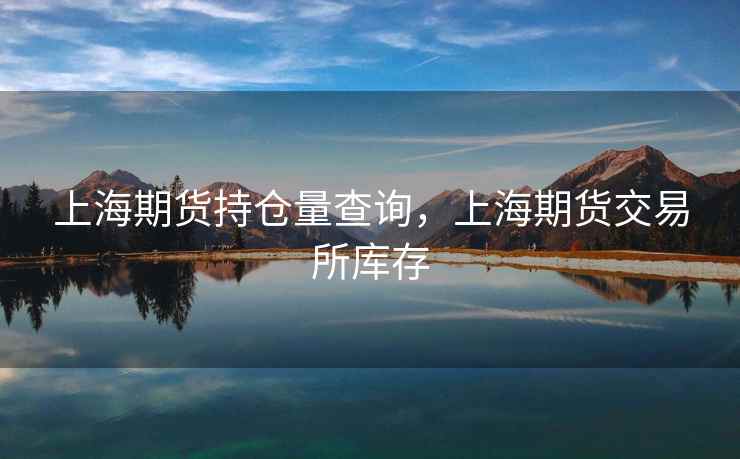 上海期货持仓量查询，上海期货交易所库存